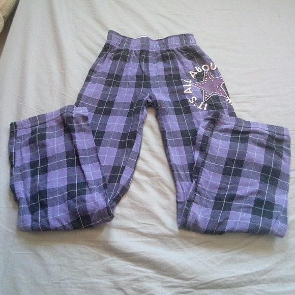 purple tartan jeans
